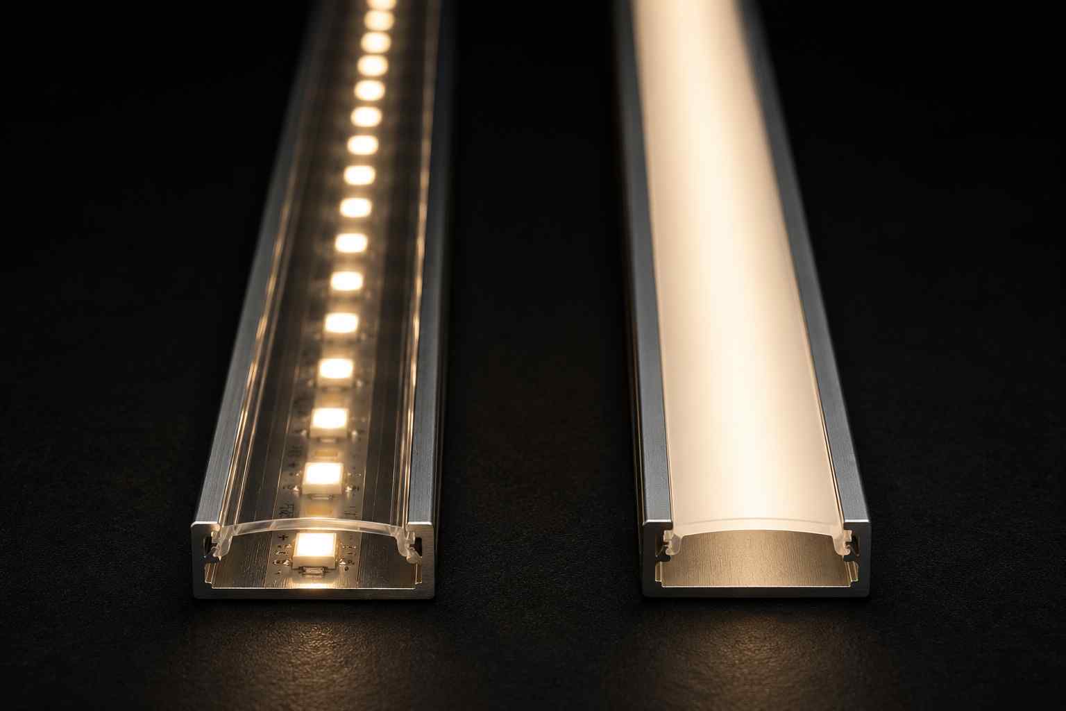 Difuzor V5 čirý - světelný efekt s viditelnými body LED v AL profilu